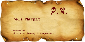 Péli Margit névjegykártya
